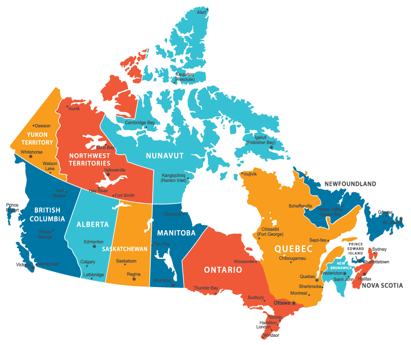 Bản đồ canada 2023