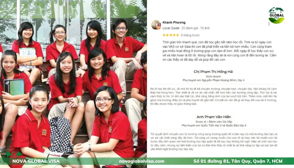 Review toàn diện về trường song ngữ quốc tế Việt Úc (VAS)